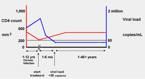 CD4 and viral load with treatment